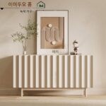 견고한 나무 사이드 캐비닛 크림색 다이닝 사이드 캐비닛 스타일 라이트 럭셔리 수납 캐비닛 모던 심플 화이트 TV 캐비닛 거실 와인 캐비닛 - 이미지 2