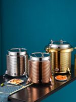 304 스테인리스 스틸 뷔페 단열 전자식 따뜻한 수프 냄비 상업용 전기 따뜻한 죽 수프 냄비 호텔 아침 식사 따뜻한 수프 스토브 - 이미지 2