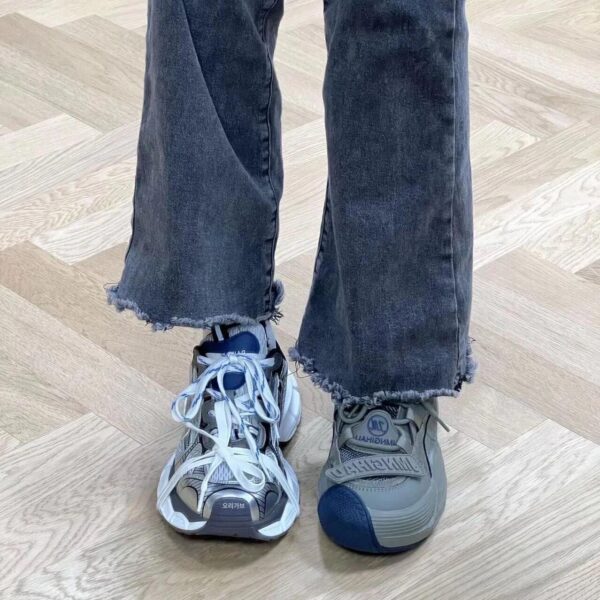 셀러브리티 스타일 니치 디자인 캐주얼 대드 슈즈 여성용 ins 트렌드 2024 봄 신상 두꺼운 밑창 스포츠 슈즈