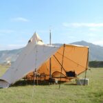 비달리 멀티플레임 텐트 4미터 피라미드 텐트 인도면 천 확장 가능 로비 나무 난로 캠핑 텐트