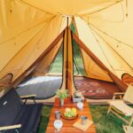 비달리 멀티플레임 텐트 4미터 피라미드 텐트 인도면 천 확장 가능 로비 나무 난로 캠핑 텐트 - 이미지 4