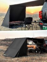 Janson 야외 차량 사이드 텐트 확장 액세서리 삼각형 쉼터 텐트 캐노피 사이드 텐트 천 룸 선 셰이드 천막 레인 천막 - 이미지 3