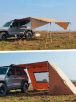 Janson 야외 차량 사이드 텐트 확장 액세서리 삼각형 쉼터 텐트 캐노피 사이드 텐트 천 룸 선 셰이드 천막 레인 천막 - 이미지 5