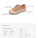 여성용 2개 착용 화이트 슈즈 2024년 봄 여름 신상 탑 레이어 소가죽 캐주얼 슈즈 보라색 라운드 투 레이스업 두꺼운 밑창 여성용 슈즈 - 이미지 2