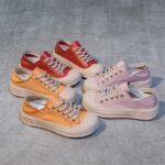 여성용 2개 착용 화이트 슈즈 2024년 봄 여름 신상 탑 레이어 소가죽 캐주얼 슈즈 보라색 라운드 투 레이스업 두꺼운 밑창 여성용 슈즈 - 이미지 4