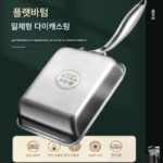 일본 타마고야키 팬 316 스테인리스 스틸 평평한 바닥 작은 프라이팬 노스틱 팬 사각형 프라이팬 오믈렛 팬 두꺼운 계란 프라이팬 - 이미지 3