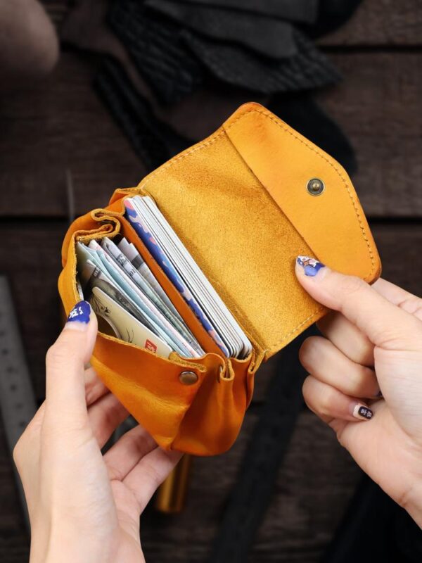 빈티지 핸드메이드 정품 가죽 동전 지갑 소가죽 여성용 카드 홀더 다기능 식물성 태닝 가죽 지갑 남성용 미니 수납 가방