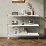 이탈리아 미니멀리스트 아크릴 수납 선반 심플한 바닥형 다층 벽면 책장 수납 선반 디스플레이 선반 - 이미지 4