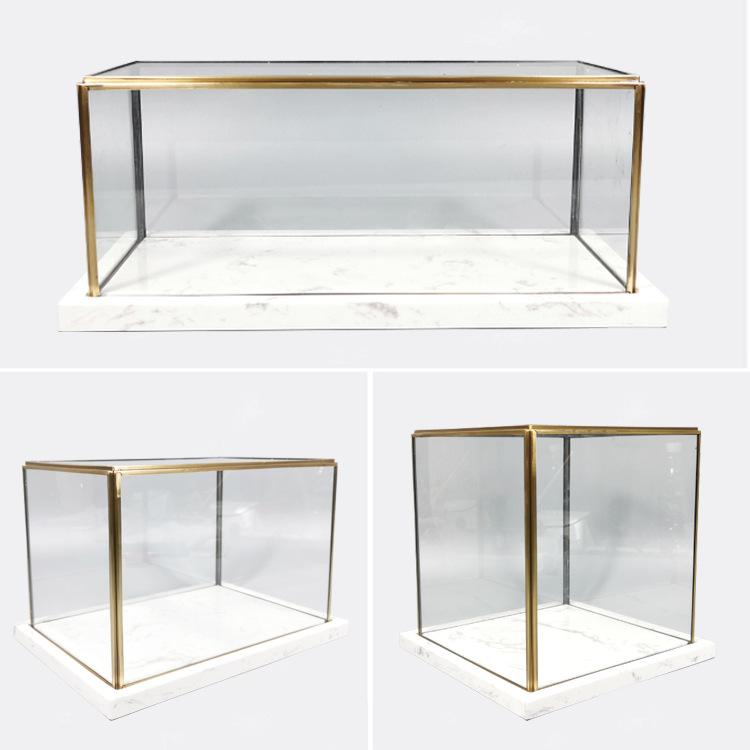 main_706159474195_0-1 대리석 사각형 유리 커버 장식품 현대 단순 모델 룸 전시장 수공예품 디스플레이 디스플레이 먼지 커버 - 이미지 1