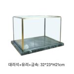 대리석 사각형 유리 커버 장식품 현대 단순 모델 룸 전시장 수공예품 디스플레이 디스플레이 먼지 커버 - 이미지 4