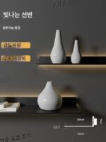 알루미늄 합금 발광 파티션 랙 한 단어 벽 책장 매달린 벽면 장착 금속 장식 랙 두꺼워진 선반