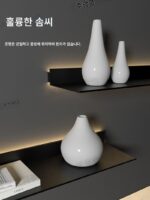 알루미늄 합금 발광 파티션 랙 한 단어 벽 책장 매달린 벽면 장착 금속 장식 랙 두꺼워진 선반 - 이미지 2