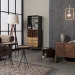 견고한 목재 산업 스타일 와인 캐비닛 보관 캐비닛 높은 발 유리 거꾸로 홈 소형 와인 랙 KTV 바 레드 와인 그리드 캐비닛 - 이미지 4