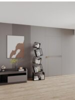 크리에이티브 특수형 웹 셀러브리티 코너 수직 책장 바닥 수납 선반 모던 심플 거실 철제 코너 책장 - 이미지 4