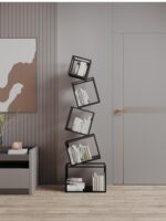 크리에이티브 특수형 웹 셀러브리티 코너 수직 책장 바닥 수납 선반 모던 심플 거실 철제 코너 책장 - 이미지 5