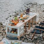 다기능 수납함 야외용 테이블 겸용 캠핑용 박스 캠핑용 수납함 자동차 트렁크 수납함 테이블