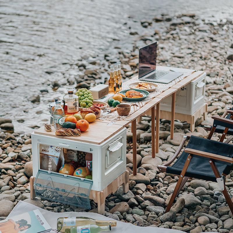 main_706943645733_0-1 다기능 수납함 야외용 테이블 겸용 캠핑용 박스 캠핑용 수납함 자동차 트렁크 수납함 테이블 - 이미지 1