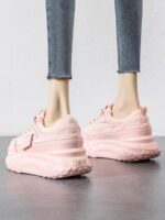 두꺼운 밑창의 봄 녹색 통기성 아빠 신발 여성용 2024년 신제품 올매치 경량 포레스트 검프 신발 키 키우기 스포츠 신발 보드 신발 - 이미지 3