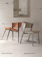 이탈리아 미니멀리스트 럭셔리 다이닝 의자 디자이너 드레싱 테이블 의자 모던 심플 홈 다이닝 테이블 의자 - 이미지 4