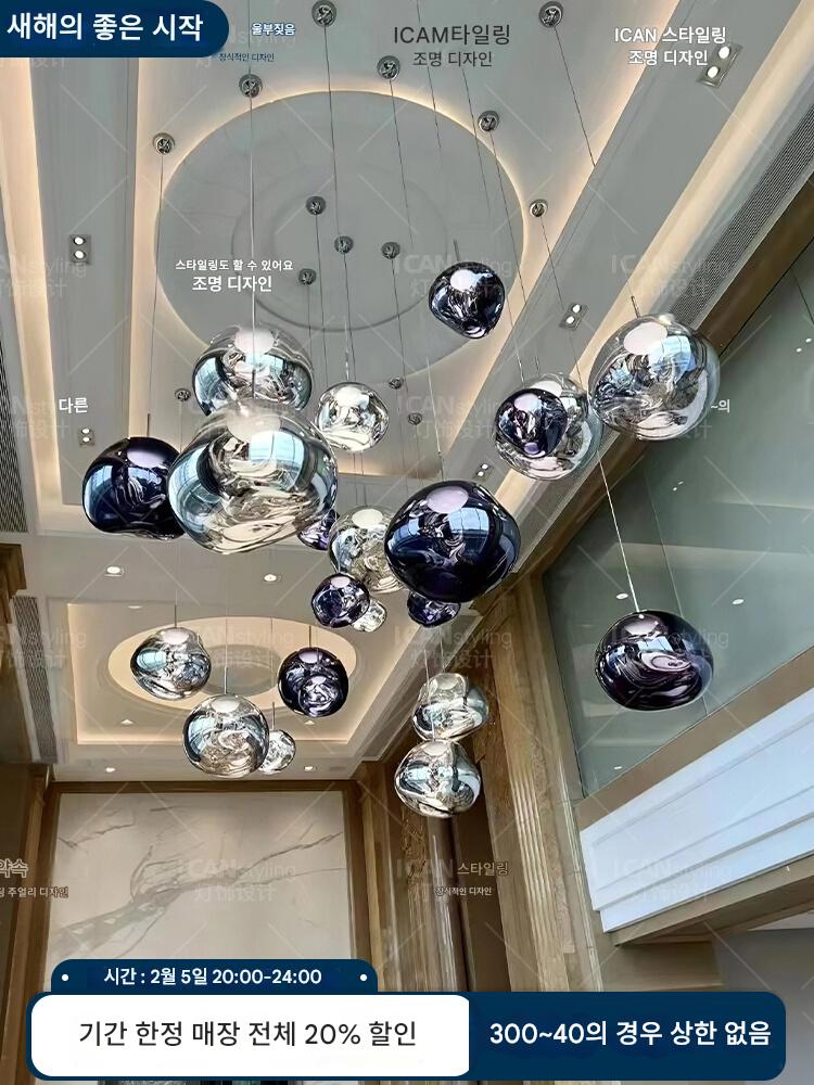 main_707972679137_0-1 듀플렉스 계단 라바 샹들리에 로프트 대형 거실 롱라인 램프 디자이너 빌라 아파트 프로젝트 레스토랑 - 이미지 1