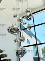 듀플렉스 계단 라바 샹들리에 로프트 대형 거실 롱라인 램프 디자이너 빌라 아파트 프로젝트 레스토랑 - 이미지 3