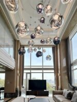 듀플렉스 계단 라바 샹들리에 로프트 대형 거실 롱라인 램프 디자이너 빌라 아파트 프로젝트 레스토랑 - 이미지 4