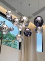 듀플렉스 계단 라바 샹들리에 로프트 대형 거실 롱라인 램프 디자이너 빌라 아파트 프로젝트 레스토랑 - 이미지 5