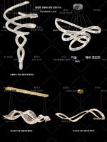 모던 라이트 럭셔리 크리스털 레스토랑 샹들리에 하이엔드 빌라 듀플렉스 거실 디자이너 롱 스트립 아트 리본 램프 - 이미지 4