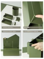 크리에이티브 철제 구멍판 다목적 수납 선반 다크그린 밀크티 다기능 수납 선반 데스크탑 잡화 수납 선반 - 이미지 5