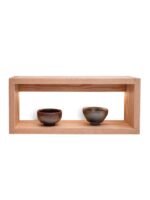 견고한 목재 조명 랙 북유럽 스타일 통나무 벽걸이형 발광 파티션 한 단어 장식 랙 벽걸이형 새로운 중국 스타일 - 이미지 5