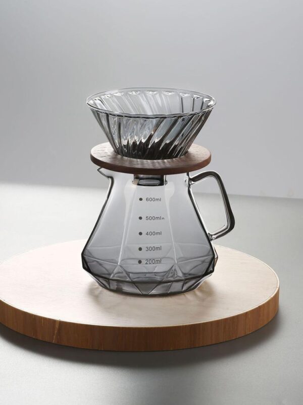 핸드브루 커피 V60 필터컵 스케일 포함 아메리칸 드립 유리커버 주방용품 공유포트 다이아몬드 고붕규산염 슬리브 포함