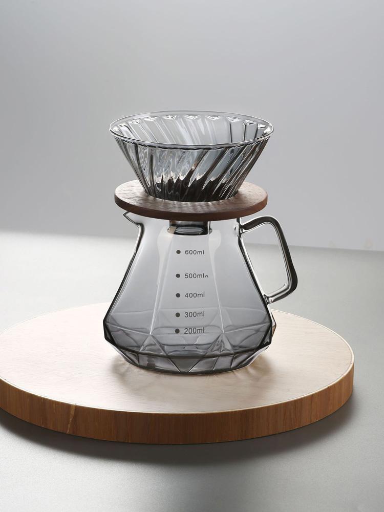 main_710137144983_0-1 핸드브루 커피 V60 필터컵 스케일 포함 아메리칸 드립 유리커버 주방용품 공유포트 다이아몬드 고붕규산염 슬리브 포함 - 이미지 1