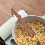 일본 수입 티크 주걱 야외용 노스틱 주걱 캠핑 삼각형 나무 주걱 피크닉 견고한 나무 휴대용 야외 조리기 - 이미지 3