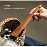 일본 수입 티크 주걱 야외용 노스틱 주걱 캠핑 삼각형 나무 주걱 피크닉 견고한 나무 휴대용 야외 조리기 - 이미지 4