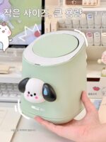 심플하고 고급스러운 데스크탑 쓰레기통 위생 버킷 상자 크리에이티브 팝업 뚜껑 쓰레기통 학생 책상 보관 버킷 귀여운 - 이미지 4