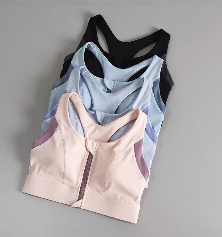main_711633423176_0 여성용 새로운 통합형 전면 지퍼 스포츠 브라, 충격 방지 및 처짐 방지, 달리기, 등 미용, 헬스, 요가 의류 조끼 - 이미지 1