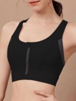 여성용 새로운 통합형 전면 지퍼 스포츠 브라, 충격 방지 및 처짐 방지, 달리기, 등 미용, 헬스, 요가 의류 조끼 - 이미지 2