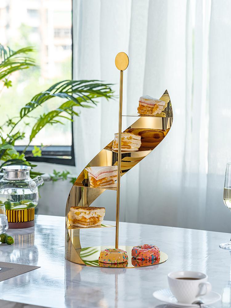 main_712111739905_0-1 크리에이티브 다층 애프터눈 티 스낵 티 브레이크 테이블 페이스트리 케이크 랙 디저트 테이블 디스플레이 스탠드 스테인리스 스틸 - 이미지 1