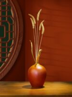 평화로운 해 황동 밀 이삭 오프닝 보리 구리 장식품 가벼운 럭셔리 거실 틈새 캐비닛 장식 입주 축하 생일 선물