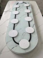 직사각형 식탁 전기 턴테이블 가정용 심플 통합 롱 테이블 지능형 원격 제어 자동 회전 무소음 컨베이어 벨트 - 이미지 4