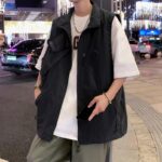 미국 헤비웨이트 베스트 남성 봄 가을 트렌드 브랜드 인스 스탠드업 칼라 슬리브리스 하이 스트리트 내셔널 트렌드 니치 아우터웨어 - 이미지 2