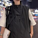 미국 헤비웨이트 베스트 남성 봄 가을 트렌드 브랜드 인스 스탠드업 칼라 슬리브리스 하이 스트리트 내셔널 트렌드 니치 아우터웨어 - 이미지 3