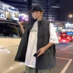 미국 헤비웨이트 베스트 남성 봄 가을 트렌드 브랜드 인스 스탠드업 칼라 슬리브리스 하이 스트리트 내셔널 트렌드 니치 아우터웨어 - 이미지 4