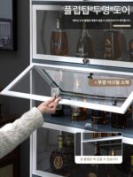 와인 캐비닛 디스플레이 캐비닛 모던 심플 다이닝 사이드 캐비닛 네트 레드 소형 와인 랙 유럽 스타일 홈 벽걸이 랙 거실 솔리드 우드 - 이미지 4