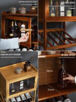 와인 캐비닛 디스플레이 캐비닛 모던 심플 다이닝 사이드 캐비닛 네트 레드 소형 와인 랙 유럽 스타일 벽 거실 견고한 나무 홈 스토리지 랙 - 이미지 4