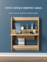벽걸이 접이식 테이블 견고한 나무 수납 선반 보드 견고한 나무 벽 컴퓨터 벽 식사 바 테이블 식사 걸이 책 보관 - 이미지 4
