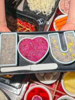 크리에이티브 아이 러브 유 슈퍼 미니 콤비네이션 3색 쉬림프 슬라이드 세트 핫팟 레스토랑 인터넷 셀러브리티 발렌타인 데이 이벤트 스페셜 식기 - 이미지 2