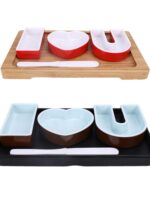 크리에이티브 아이 러브 유 슈퍼 미니 콤비네이션 3색 쉬림프 슬라이드 세트 핫팟 레스토랑 인터넷 셀러브리티 발렌타인 데이 이벤트 스페셜 식기 - 이미지 5