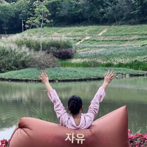 WHM 야외용 레이지 팽창식 소파 휴대용 에어 매트리스 캠핑 피크닉 장비 음악 축제 용품