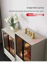 이탈리아 미니멀리스트 다기능 와인 캐비닛 페인트 벽장 캐비닛 견고한 나무 거실 사이드 캐비닛 식사 사이드 하이 앤 로우 티 캐비닛 - 이미지 2